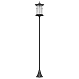 Outsunny Lampione Solare da Giardino Alto 184cm, Lampioncino da Esterno LED Grado di Protezione IP44, Nero