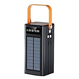 Power Bank Solare 50000mAh 120W Alta Capacità Caricatore Da Esterno Batteria PC Nero Con Luce LED Cavi Incorporati 4 Porte USB Ricarica Simultanea Per Trekking Pesca Campeggio Lunghe Uscite Montagna