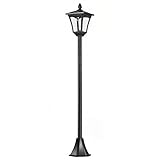 Outsunny Lampione LED da Esterno ad Energia Solare Lampada da Giardino Lampada da Terra Impermeabile IP44 18×18×160cm Nero