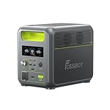 FOSSiBOT Centrale Elettrica Portatile F1200, 1024Wh LiFePO4 Batteria Generatore Solare,2 1200W AC Uscite (Power Lifting 2400W), 0-80% in 45 Minuti,UPS, Power Station Portatileper Campeggio, Viaggio