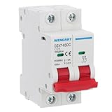 Wengart Interruttore Magnetotermico,25A 500Vdc Micro interruttore MCB protezione fotovoltaica con interruttore automatico di sicurezza, montaggio su guida DIN da 35 mm