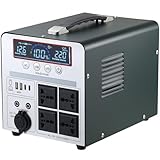 Power Station 1000W/666Wh, Batteria di Backup del Generatore Portatile Ricaricabile Mashine per Campeggio, Camper, Droni, Pronto Soccorso e Illuminazione Esterna, con 4 uscite CA