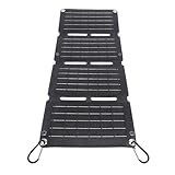 Pannello Solare Pieghevole 4 Pieghe, Caricatore Solare Portatile a Ricarica Rapida da 40 W Pannello Solare Portatile in Silicio Monocristallino con 2 Uscite USB, Porta TIPO C e