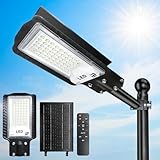 Eleganted Lampione Solare LED Esterno, 10000LM Faro Stradale con Pannello Solare, Faretto LED da Esterno Solare, 6500K, IP65 Impermeabile, per Giardino, Terrazzo