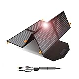 FLEXSOLAR Kit pannello solare pieghevole 60W, caricabatterie solare portatile con uscite USB C DC5521, connettore smartphone, tablet, laptop per campeggio esterno(Senza uno a quattro fili di ricarica)