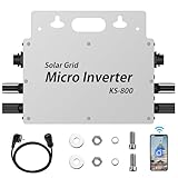 Centrale elettrica da balcone 800 Watt – Inverter 800 W IP65 impermeabile – Inverter PV 800 W con app Wi-Fi per centrali elettriche da balcone – Micro inverter per 2 pannelli solari, inverter centrale