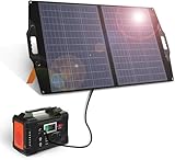 Kit pannello caricabatterie solare pieghevole da 100W, flessibile, impermeabile portatile con porte USB/DC/Type-C per centrali elettriche case telefoni