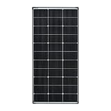 enjoy solar 150W 12V Pannello solare monocristallino, 182mm Celle solari 10 Busbars Pannello solare ideale per camper, sistema di balconi, case da giardino, barca