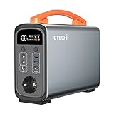 CTECHi Powerstation portatile 320 Wh, generatore solare con batteria LiFePO4, uscita AC 240 W, 60 W USB-C, generatore di corrente mobile con LED, alimentazione per esterni, campeggio e emergenze