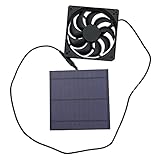 Eulbevoli Ventilatore a energia solare Eulbevoli, pannello solare in silicio monocristallino da 5W con ventola di ventilazione,bassa rumorosità, per il raffreddamento della casa dell'animale domestico