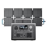 BLUETTI EB3A Centrale Elettrica Portatile con 60W Pannello Solare, 268Wh LFP Batteria 600W (1200W Picco), Ricarica da 0-80% in 40 Minuti, Generatore Solare per Campeggio