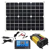 Impianto solare completo da 4000 W, impianto solare completo, impianto a isola, kit indipendente dalla rete, 1 inverter con morsetto per batteria + pannello solare 18 W, 18 V, 18 V, 18 V, regolatore