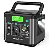 SWAREY Generatore Solare Portatile 222Wh AC/DC/USB Onda Sinusoidale Pura Accumulatore di Energia Domestici ed All'aperto per Campeggio RV Emergency Backup 300W (600W picco) Generatore di Corrente