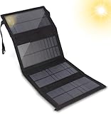 Pannello Solare Portatile da 20 W, Caricatore per Pannello Solare USB Pieghevole, Impermeabile IP65, Uscita USB5V, Pannelli Solari Aperti 480x185mm per Telefono, Laptop, Tablet