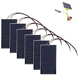 6 Pezzi 62 x 36 mm Micro Mini Pannelli Solari, 3V 0,27W 90mA Pannello Solare Portatile in Silicio Policristallino, Pannello Fotovoltaico per Energia Solare Home DIY Progetti di Scienza Caricabatterie