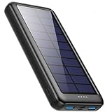 iPosible Powerbank Solare 26800mAh con USB C,【L'ultima S4】Caricabatterie Solare Portatile Caricatore Solare Batteria Esterna 3 ingressi e 2 uscite Ricarica Rapida per Cellulare iPad Tablets, Campeggio