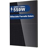 BENY Bifacciale Pannello Solare 430W Monocristallino Pannello Fotovoltaico, Per Impianto Fotovoltaico Completo, Impianto Solare da Balcone, Per Tetto Inclinato, Balcone, Tetto Piano