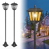 Artrastar LED Lanterne Solari da Esterno con Picchetto, Lampade Solari da Giardino, Impermeabili, Lampioni da Esterno 180 cm Luce Bianca Calda (2 Pezzi)