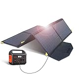 FLEXSOLAR Kit pannello solare pieghevole 60W, caricabatterie solare portatile con uscite USB C DC5521, connettore 4 in 1 per smartphone, tablet, laptop per campeggio esterno