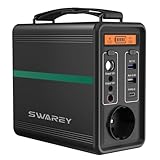 SWAREY Generatore Solare Portatile 166Wh(3.2V/52Ah,12.8V/12.96Ah) Accumulatore di Energia Uscita AC/DC/USB Batteria al Litio-Ferrofosfato Generatore di Corrente per Campeggio Emergenza Viaggi