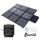 Pannello solare pieghevole da 200 W, cavo da 3 m, caricatore solare IP67, impermeabile e antipolvere, alta efficienza di conversione in uscita 22%, caricatore portatile, alimentazione solare, pannello