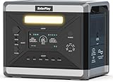 SOLARPLAY Centrale elettrica portatile 2400W,2160Wh Generatori solare batteria LiFePO4, 230V, 100% carica in 1,5h, 12 connessioni per il campeggio, i viaggi, la casa, l'interruzione dell'alimentazione