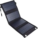 Pannello Solare Portatile da 20 W, Caricatore per Pannello Solare USB Pieghevole, Impermeabile IP65, Uscita USB, Pannelli Solari Aperti 480x185mm per Telefono, Laptop, Tablet, Ecc