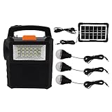 Centrale Elettrica Portatile con Pannello Solare Kit Multifunzionale di Lunga Durata con Lampadine, Centrale Elettrica Portatile per Casa di Emergenza Rv Campeggio All'aperto