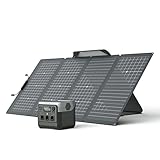 ECOFLOW Generatore solare RIVER 2 Pro 768Wh, batteria LiFePO4 con pannello solare da 220W, 3 prese CA da 300W, centrale elettrica portatile per backup domestico, uso all'aperto, campeggio, emergenza