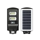 YASTA Lampione Solare Led Da Esterno100 Watt Per Giardino Luce Fredda Crepuscolare e Sensore di Movimento Con Telecomando Faro Led Stradale Con Pannello Solare