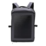 Garsent Backpack di Potenza del Pannello Solare 30W, Borsa per Laptop di Grande capacità con Porta di Ricarica USB, Zaino per Esterni per Escursioni, Mountain Bike, Corsa All'aperto