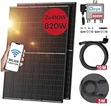 Kit Completo da 820W per Impianto Fotovoltaico da Balcone, Micro Inverter da 800W, Cavi da 10M e 3M, Funzione WLAN WI-FI Scarica l'APP E Controlla il risparmio