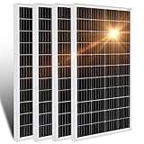 DCHOUSE Pannello solare monocristallino, 480 W, 12 V, ideale per camper, case da giardino, barca, alta efficienza, fotovoltaico mono (4 pezzi da 120 W)