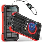 Power Bank Solare 56800mah con Funzione di Ricarica Wireless, STANDARD Viene fornito con 5 Uscite 3 Ingresso, Torcia Elettrica, Moschettone, Qc 30 E USB C Pd 20w per Telefoni Portatili, Tablet