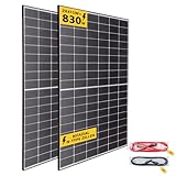 DATOUBOSS Pannello Solare, Moduli Fotovoltaici 830w, Pannello Fotovoltaico in Vetro Pannello Solare 2x415w Moduli Solari Monocristallini per Balcone Centrale Elettrica Impianto Solare