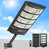 LEKIA Lampione Solare per Esterno, 6500K Lampada Stradale Solare con Sensore di Movimento, Telecomando, Impermeabili 320° Illuminazione Faretto Solari con Pannello per Giardino, Strada, 1 Pezzi
