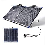 Topunive Pannello solare pieghevole, 100 W, 18 V, modulo solare bifacciale, per Powerstation portatile, per campeggio, emergenze, esterni, giardino, balcone (watts, 100)