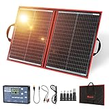 DOKIO Kit Pannello Solare Portatile 100W Monocristallino Pieghevole Plug and Play, Nero