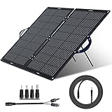 ECO-WORTHY Pannello Solare Pieghevole Pannello Solare Portatile 100W con Supporto Regolabile, Pannello Solare per Centrale Elettrica Portatile, Caravan, Alimentazione di Emergenza, Camper