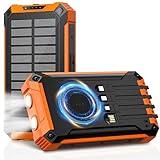 Apkezel Powerbank Solare, 26800mAh Caricabatterie Solare con 6 Uscite e 4 Ingressi, Ricarica rapida da 15 W Solar Powerbank con Ricarica Wireless, Power Bank con Pannello Solare Impermeabile