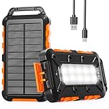 Power Bank Solare 26800mAh, PD15W Caricatore Solare Portatile USB C 3,0A Batteria Esterna 2 Uscite e 2 Ingresso con Luci LED Rapida per Smartphone, Tablet, Campeggio Ecc