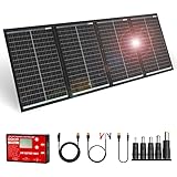 DOKIO Pannello Solare Pieghevole 200W 36V Monocristallino con regolatore di carica solare e cavo PV per batteria da 24V, AGM, batteria gel, batteria acida