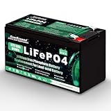 Batteria Lifepo4 da 12V 8 Ah con Oltre 3000 Cicli di Scarica Profonda Batteria Litio da 12 V per Energia Solare/Eolica, illuminazione, Pesce Rilevatore e Altro, con BMS da 10 A integrato