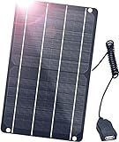 FlexSolar Pannello Solare USB 5V 6W Mini Caricabatteria Solare Portatile per Cellulare Power Bank Telecamera Esterna, Pannello Fotovoltaico da Zaino Campeggio Trekking
