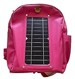 ECOMOND Zaino in pelle con pannello solare integrato rosa, Rosa, L